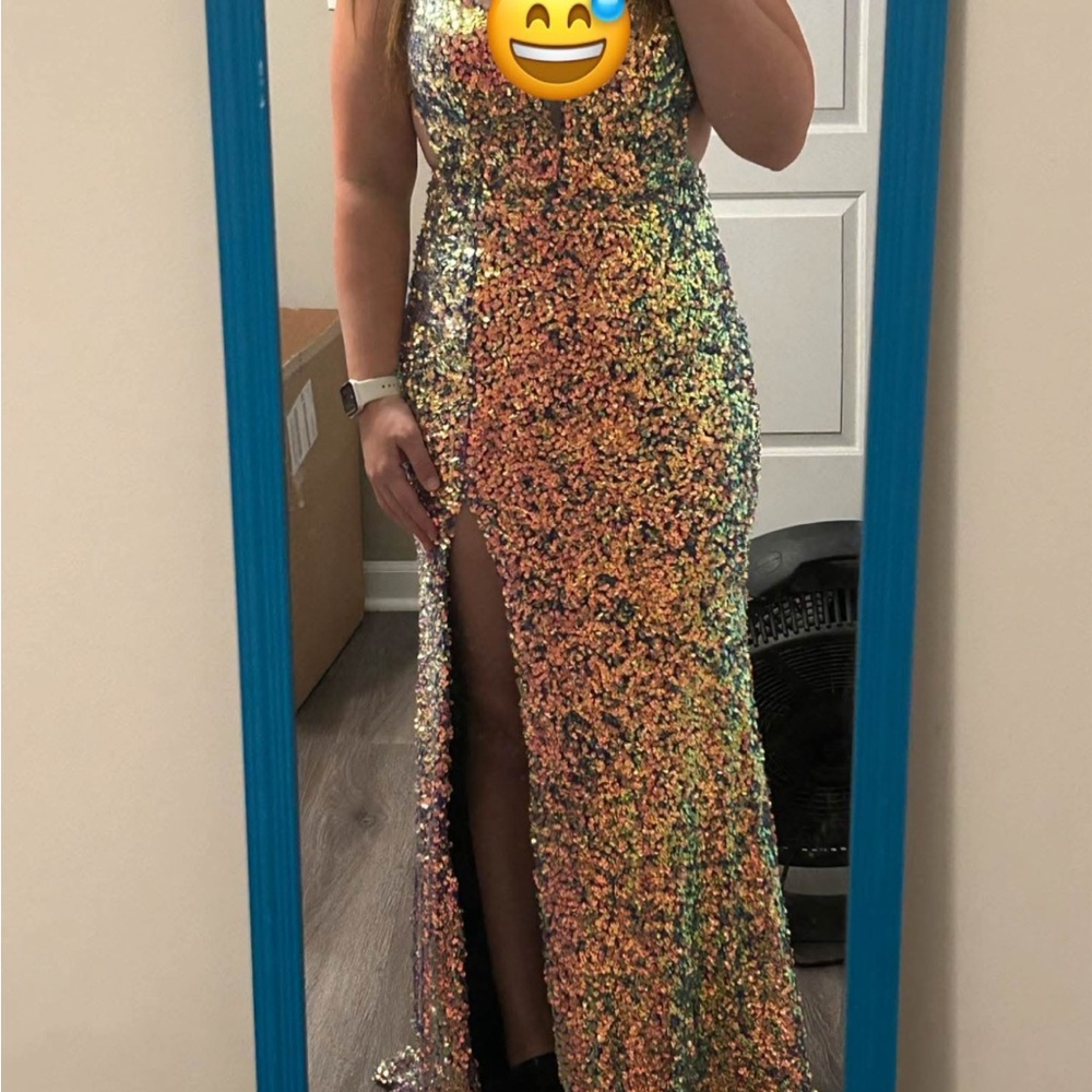 Elegant Multicolor Sequin Maxi Dress